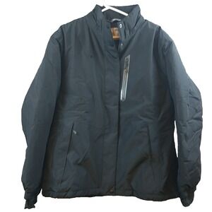 Camel Crown Womens Windbreaker Jacket Black Insulated Outdoor Coat 20M121755